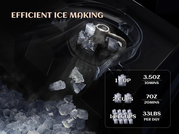 Nugget Ice Maker Countertop With Handle, 33 Lbs/24H