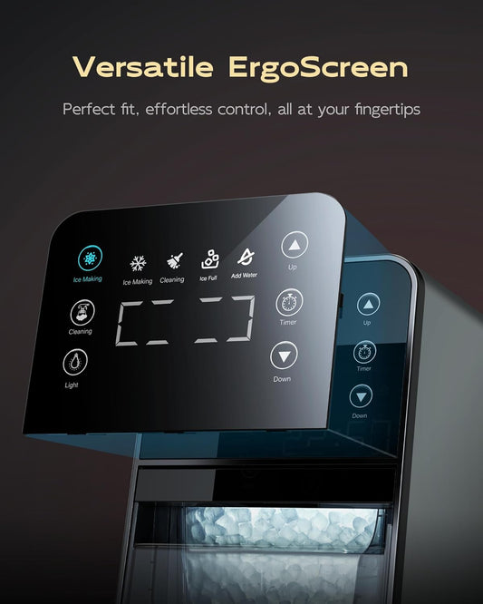 Nugget Ice Maker Countertop(33Lbs/24H) Intuitive Ergonomic EcoScreen with One-Touch Timer