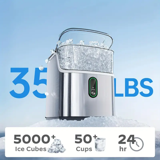 Portable Nugget lce Maker,35 lbs in 24Hrs, Self-Cleaning