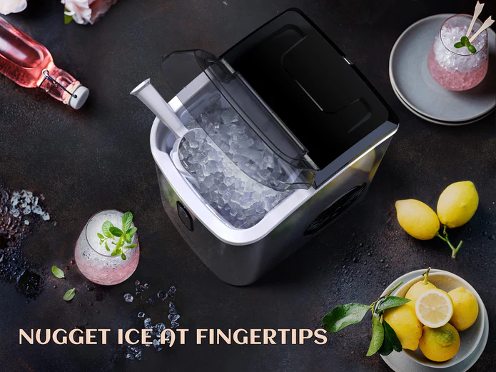 Nugget Ice Maker Countertop With Handle, 33 Lbs/24H