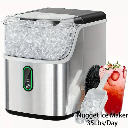 Portable Nugget lce Maker,35 lbs in 24Hrs, Self-Cleaning